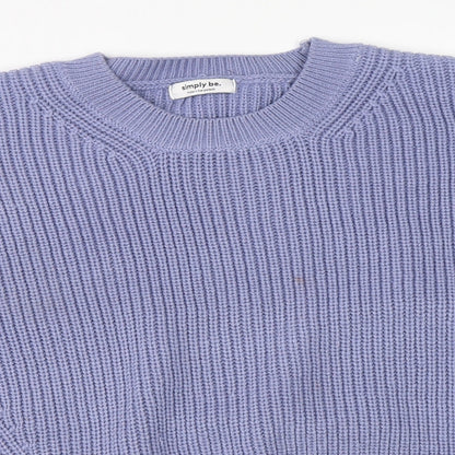 Womens UK Size M Simply Be Blue Pullover Jumper