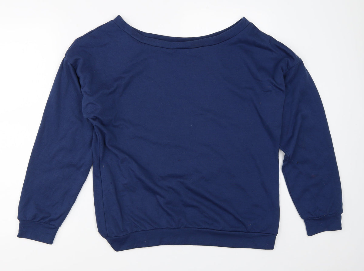 Womens Blue   Pullover Sweatshirt Size M
