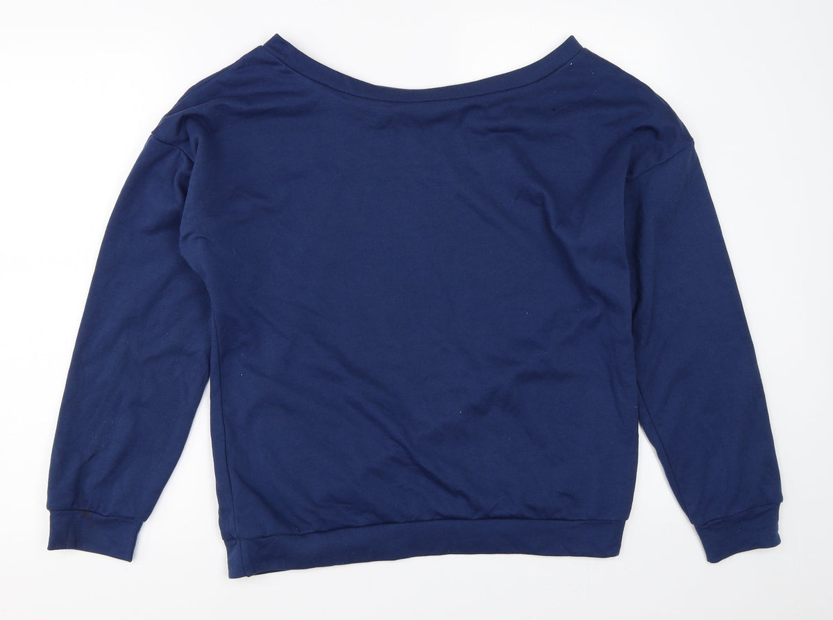 Womens Blue   Pullover Sweatshirt Size M