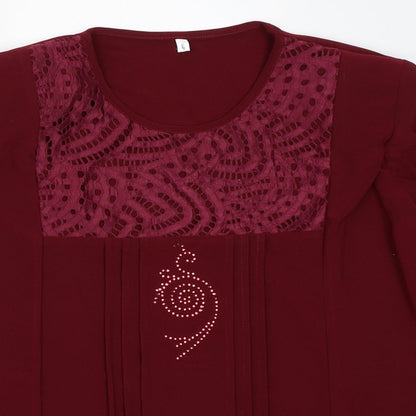 Womens UK Size L Preworn Red Basic Blouse