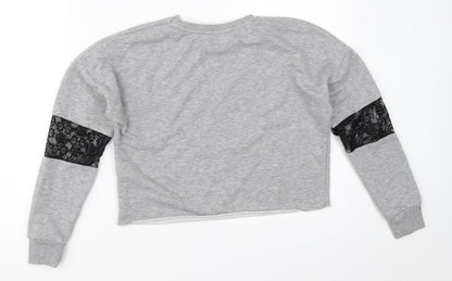 Candy Couture Girls Grey   Pullover Sweatshirt Size 12 Years