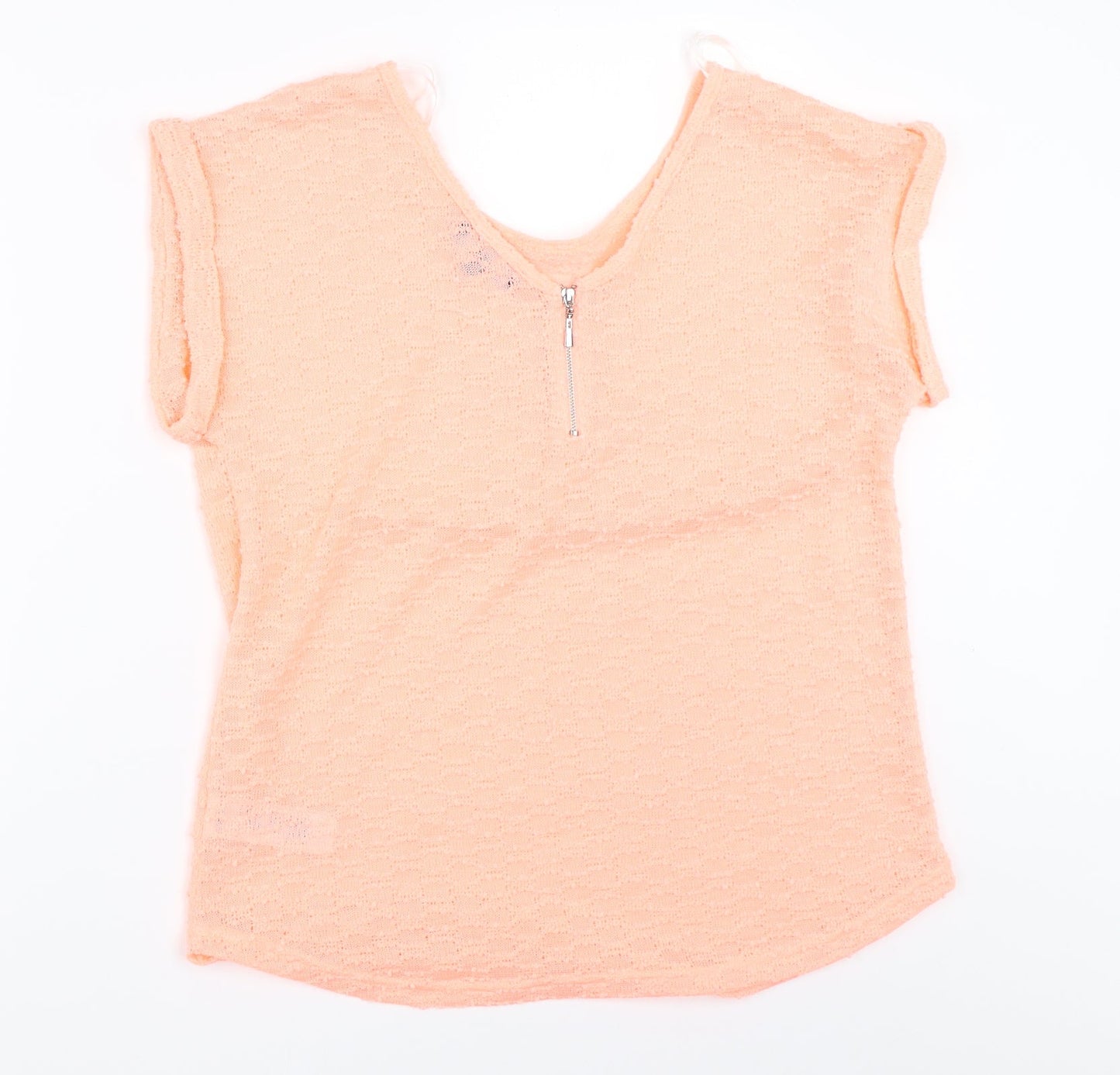 Womens UK Size 12 New Look Orange Basic T-Shirt