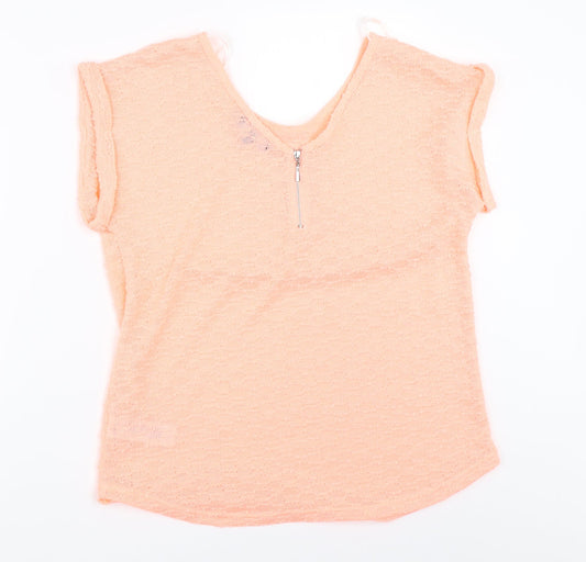 Womens UK Size 12 New Look Orange Basic T-Shirt