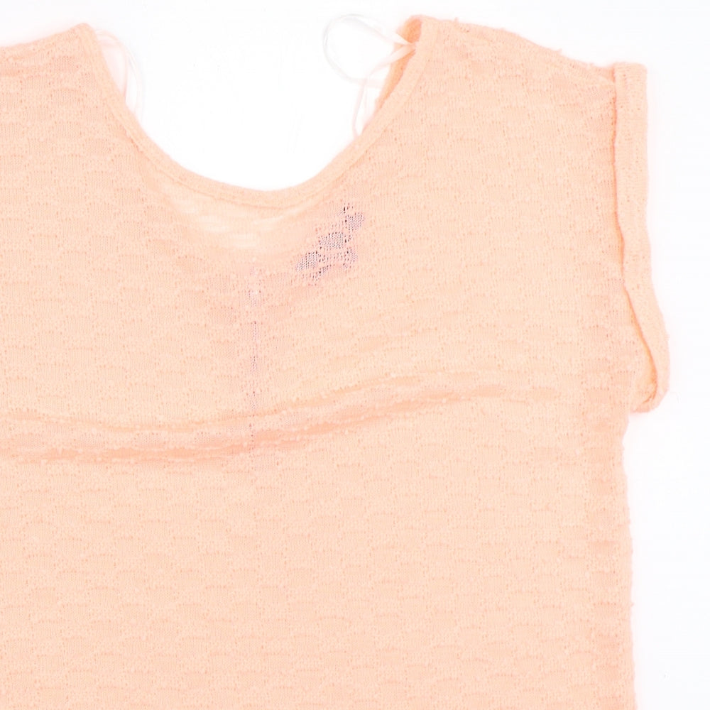 Womens UK Size 12 New Look Orange Basic T-Shirt