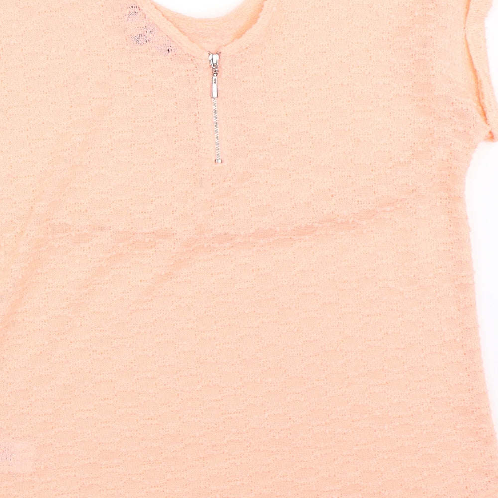 Womens UK Size 12 New Look Orange Basic T-Shirt