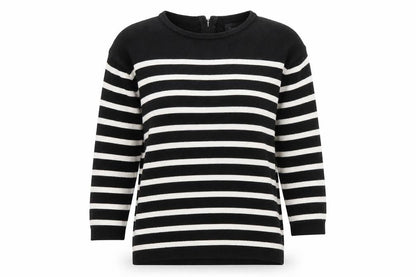 Next Womens Black Striped  Pullover Jumper Size 8