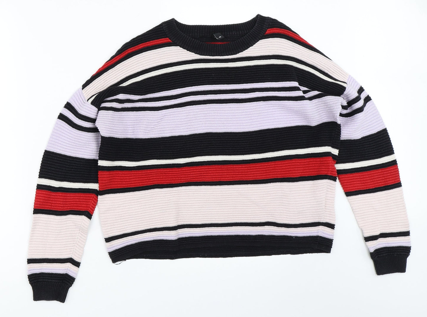 H&M Womens Black Colourblock  Pullover Sweatshirt Size S