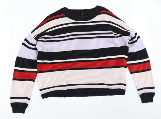 H&M Womens Black Colourblock  Pullover Sweatshirt Size S