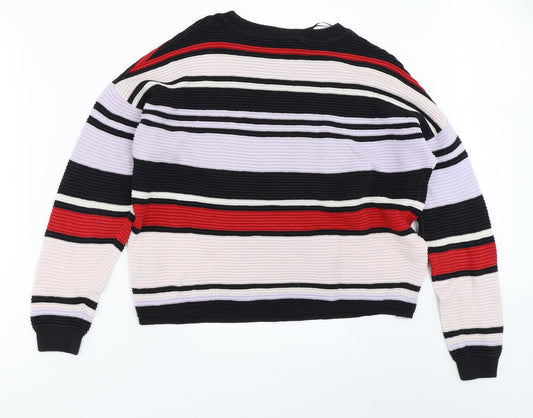 H&M Womens Black Colourblock  Pullover Sweatshirt Size S