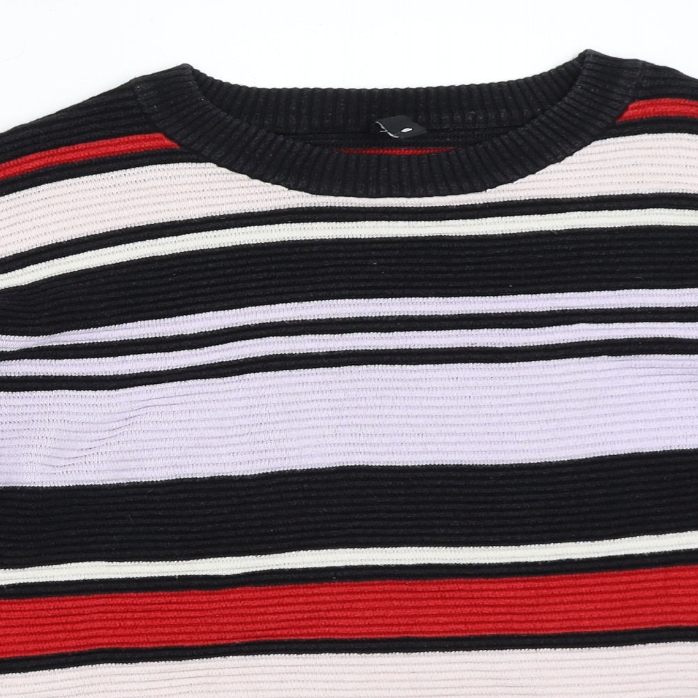 H&M Womens Black Colourblock  Pullover Sweatshirt Size S