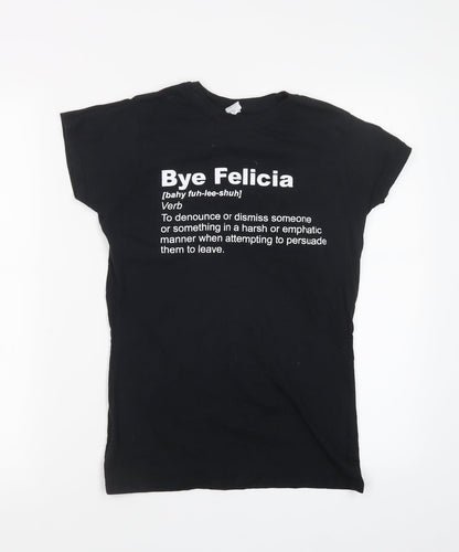Womens UK Size M Gildan Black Basic T-Shirt