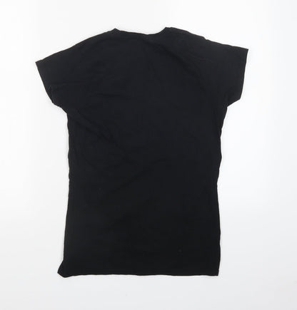 Womens UK Size M Gildan Black Basic T-Shirt