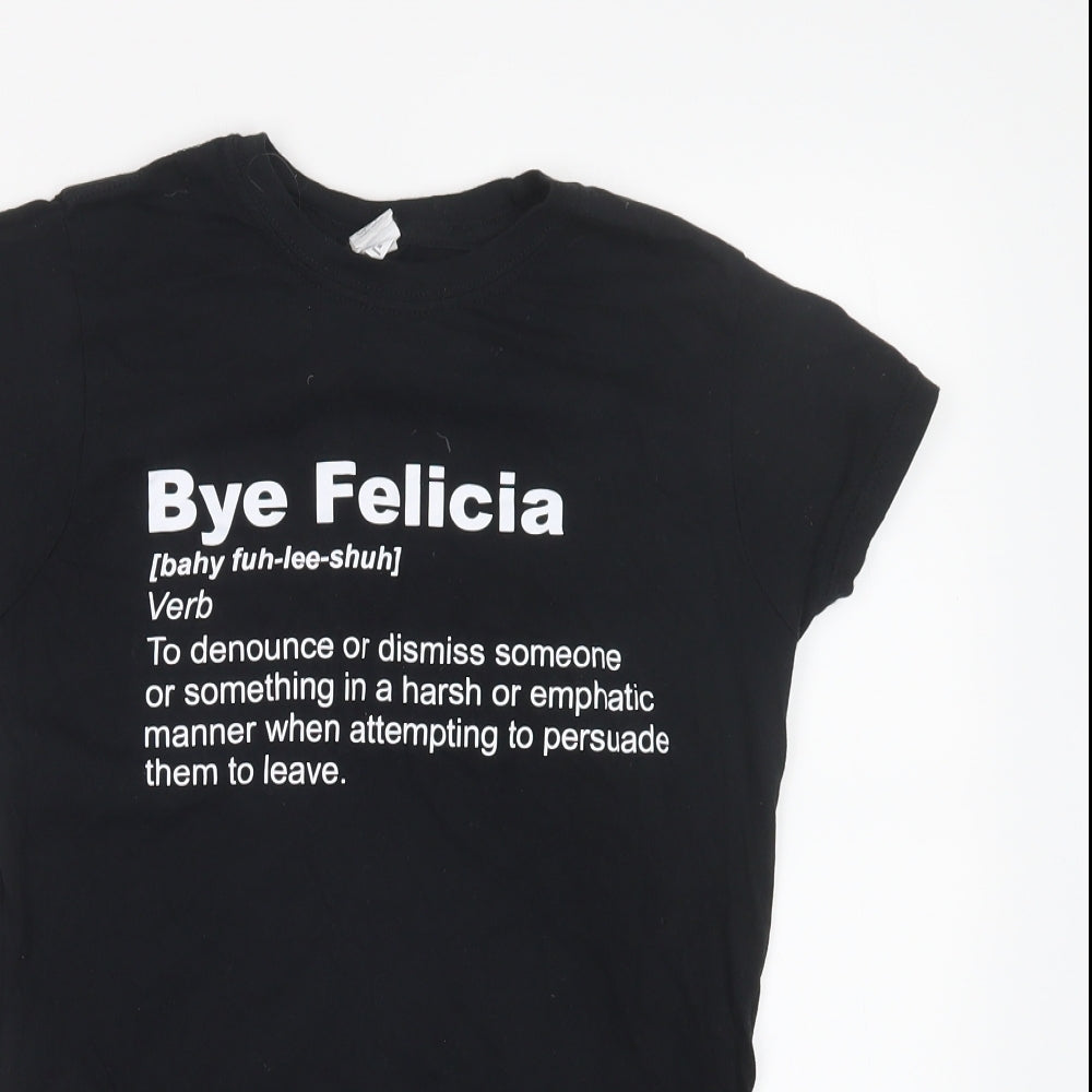 Womens UK Size M Gildan Black Basic T-Shirt