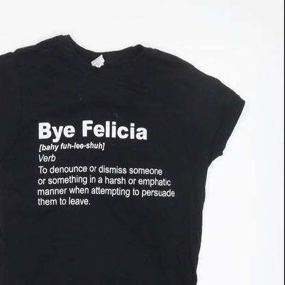 Womens UK Size M Gildan Black Basic T-Shirt
