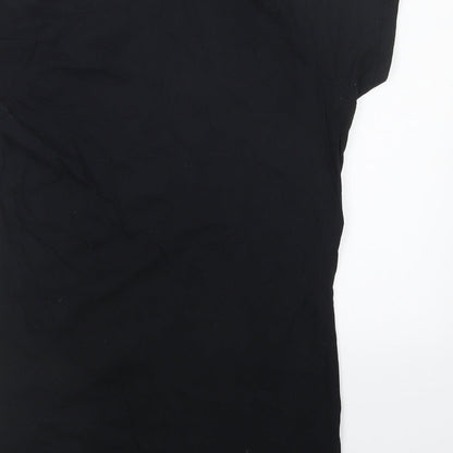Womens UK Size M Gildan Black Basic T-Shirt
