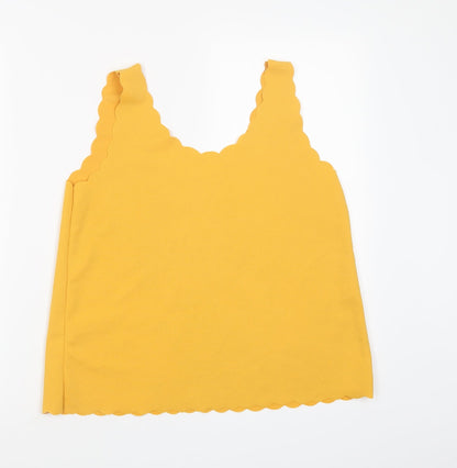 Preworn Womens Yellow   Basic Tank Size 14