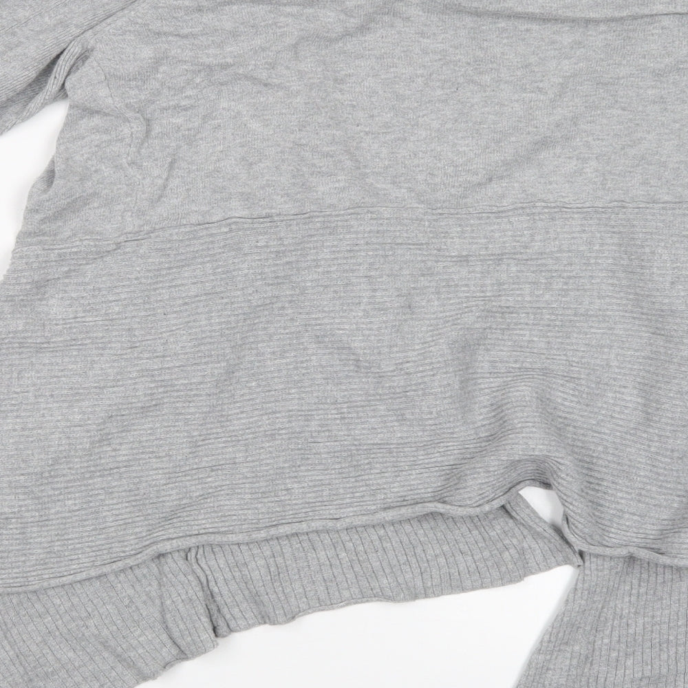 Primark Womens Grey  Knit Cardigan Jumper Size 10