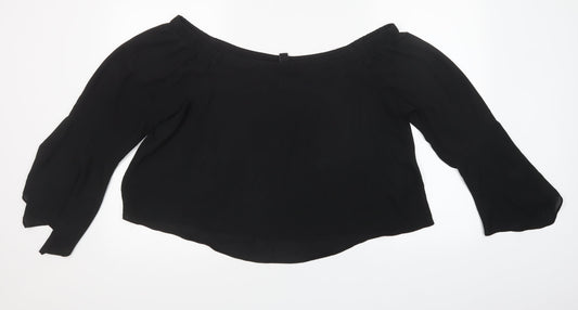 Womens UK Size 16 New Look Black Basic Blouse