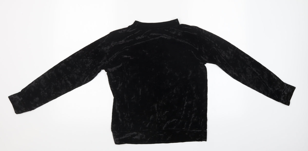 Nikka Womens Black  Velvet Basic T-Shirt Size S
