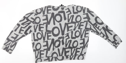Topshop Womens Grey   Henley Sweatshirt Size 10