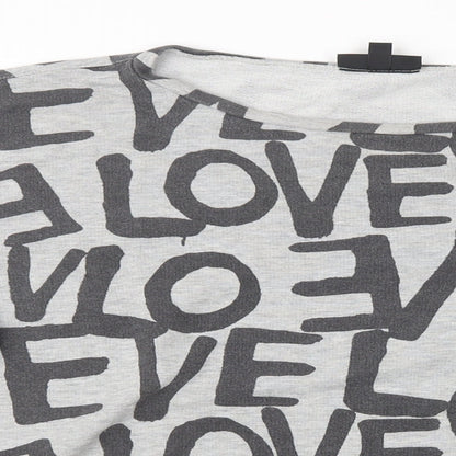 Topshop Womens Grey   Henley Sweatshirt Size 10
