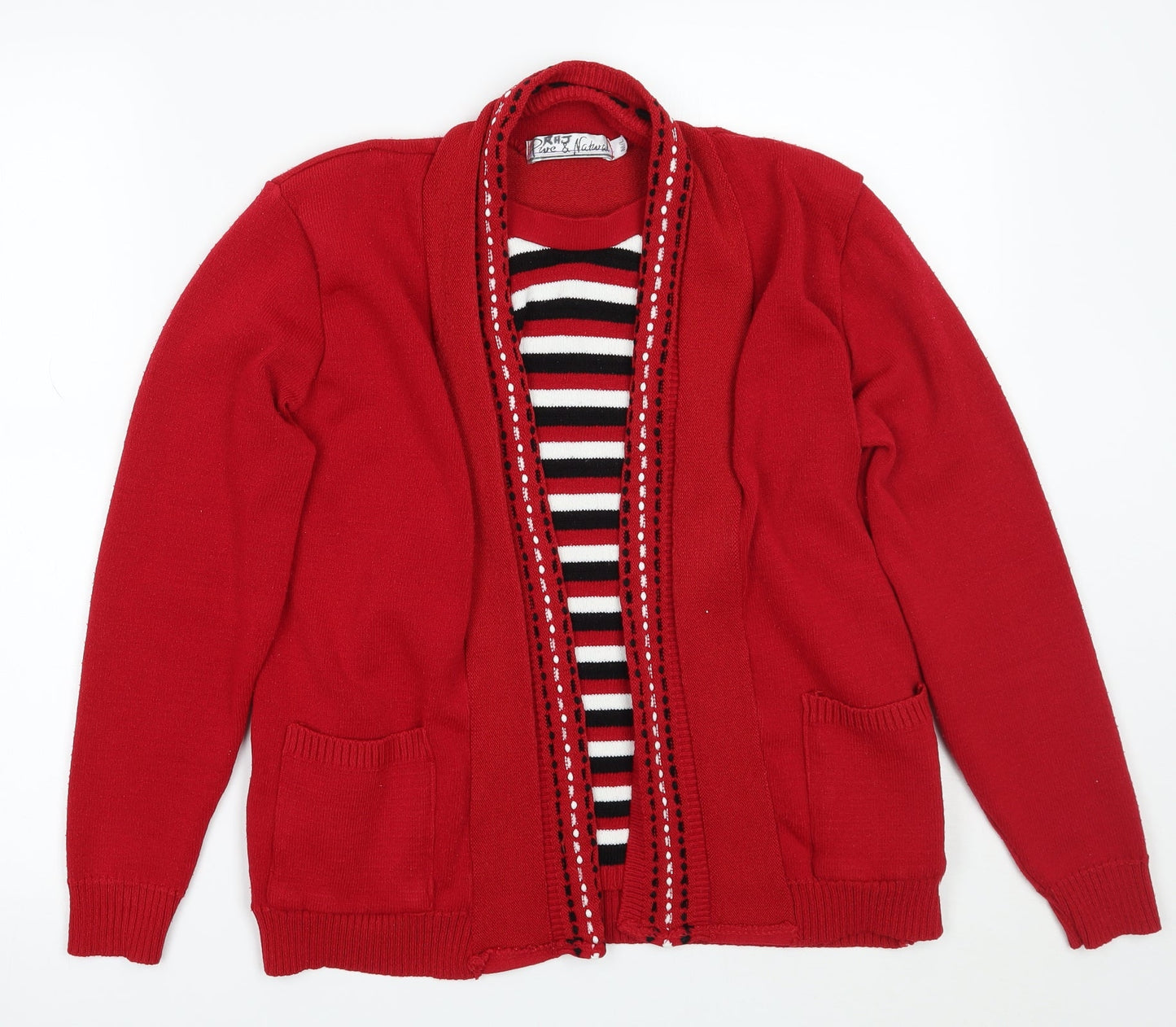 Womens UK Size 2 pure and natural Red Pullover Jumper