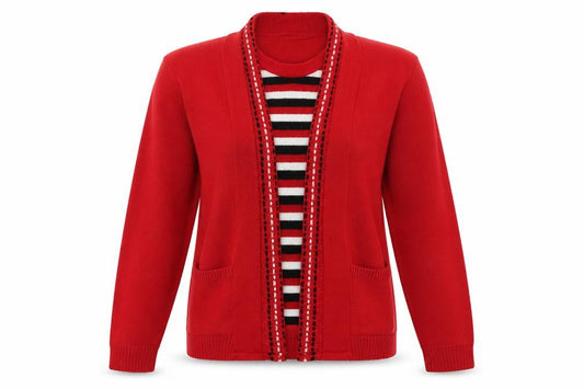 Womens UK Size 2 pure and natural Red Pullover Jumper