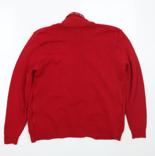 Womens UK Size 2 pure and natural Red Pullover Jumper