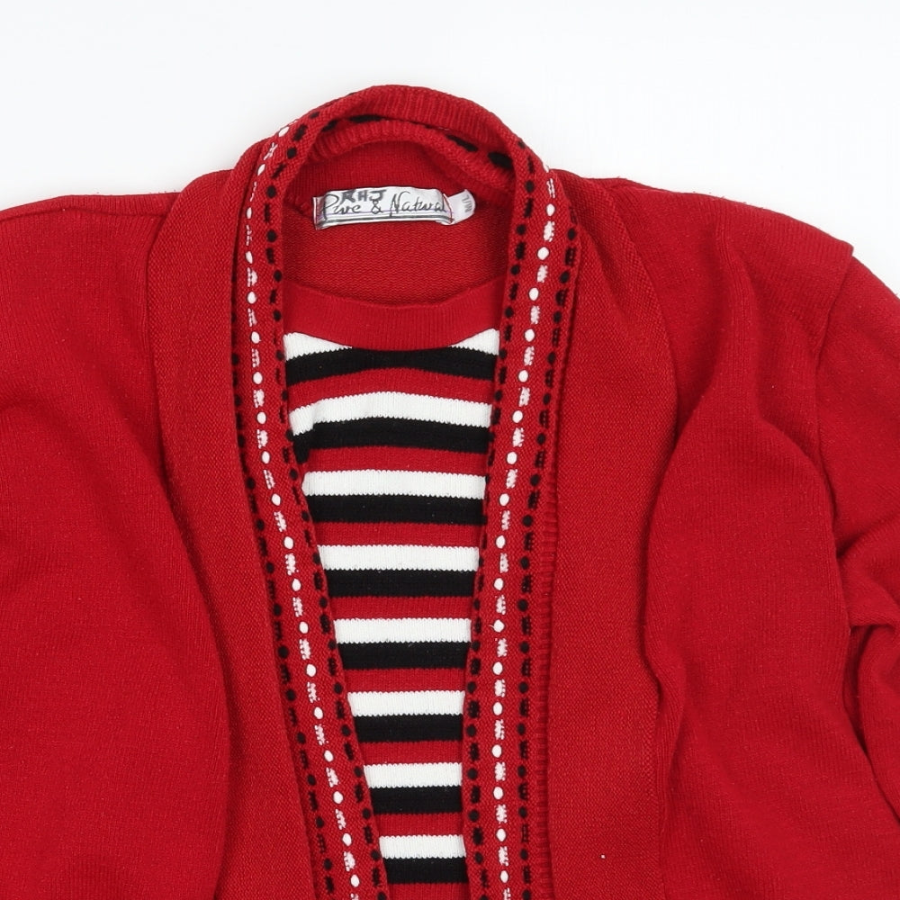 Womens UK Size 2 pure and natural Red Pullover Jumper