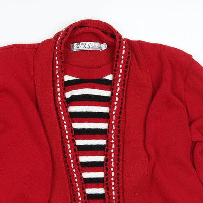 Womens UK Size 2 pure and natural Red Pullover Jumper