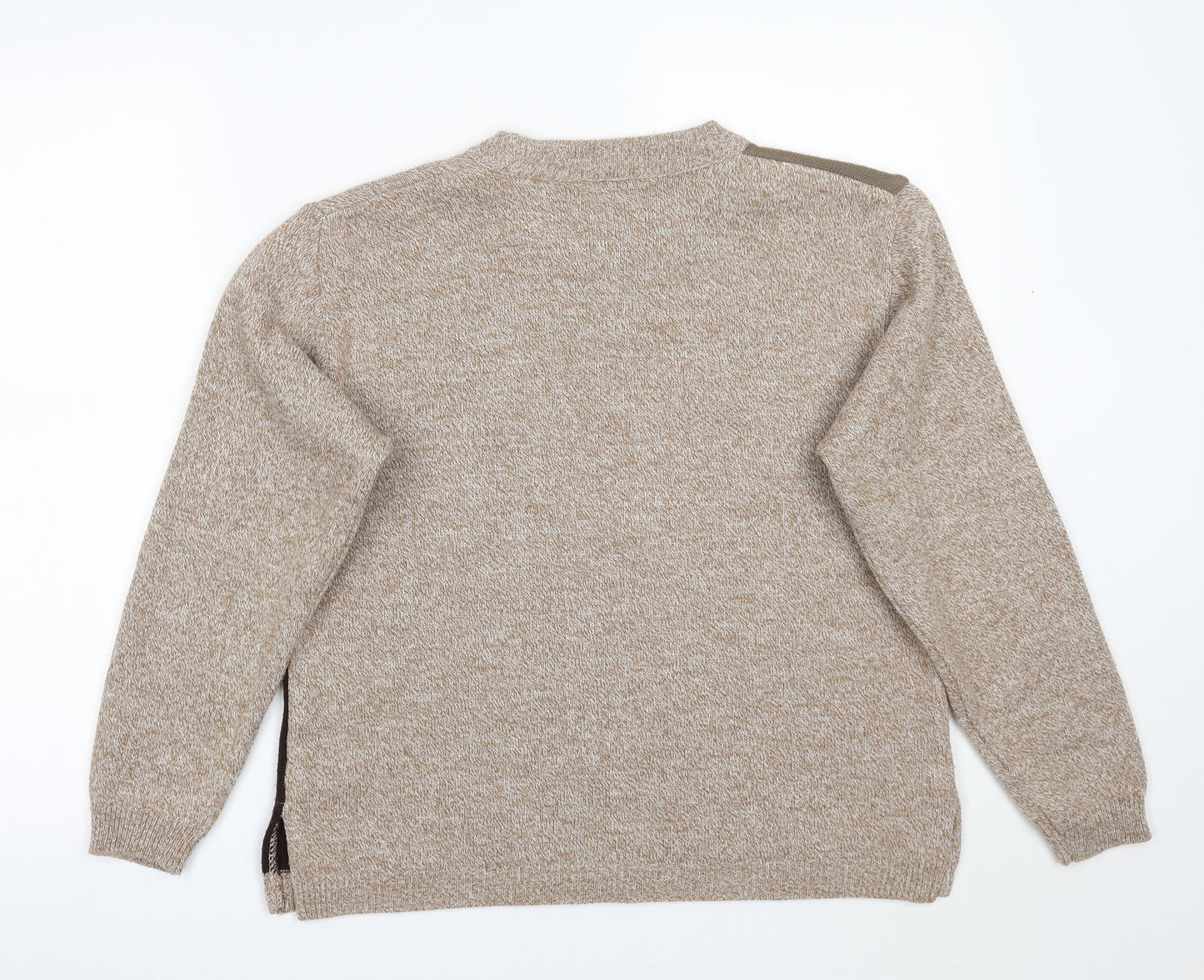 Envy Womens Beige Striped  Pullover Jumper Size M