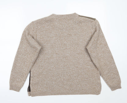 Envy Womens Beige Striped  Pullover Jumper Size M