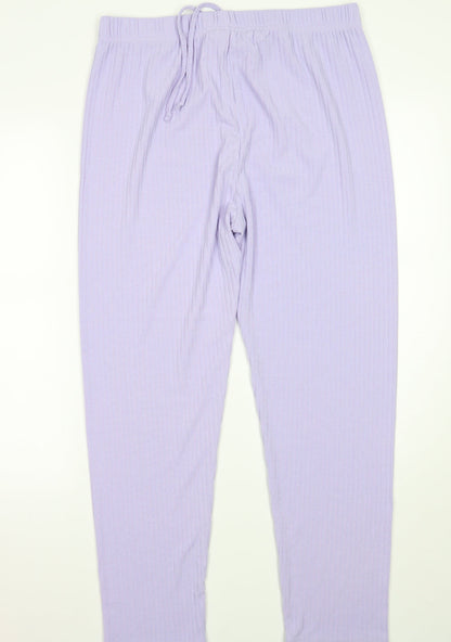 Womens UK Size 32 Preworn Regular Fit Sweatpants Purple Trousers