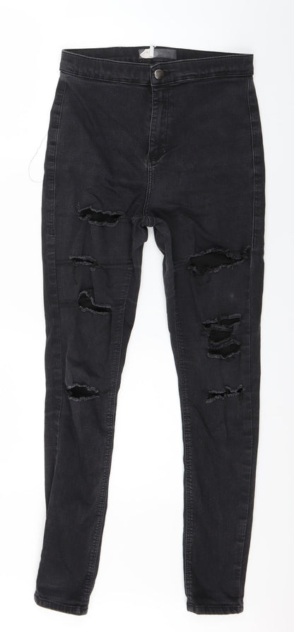 Topshop Womens Black  Denim Skinny Jeans Size 28 in L25 in