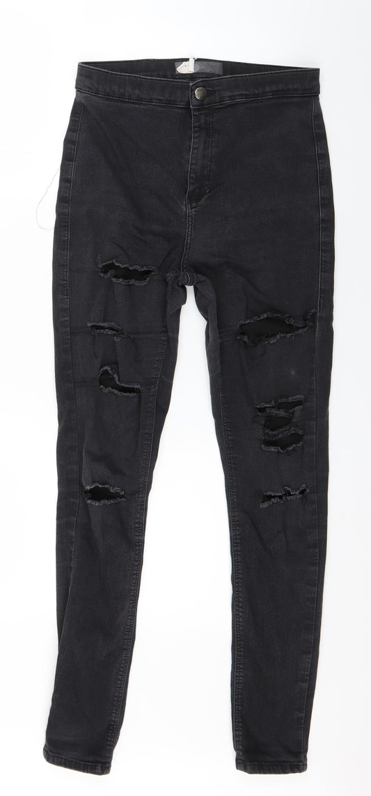 Topshop Womens Black  Denim Skinny Jeans Size 28 in L25 in