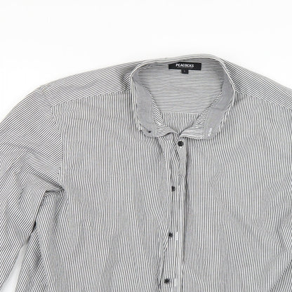 Mens UK Size L Peacocks Grey  Button-Up Long Sleeve Casual Shirt