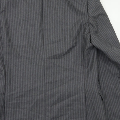 Charles Blades Mens Grey Striped  Jacket Blazer Size 42