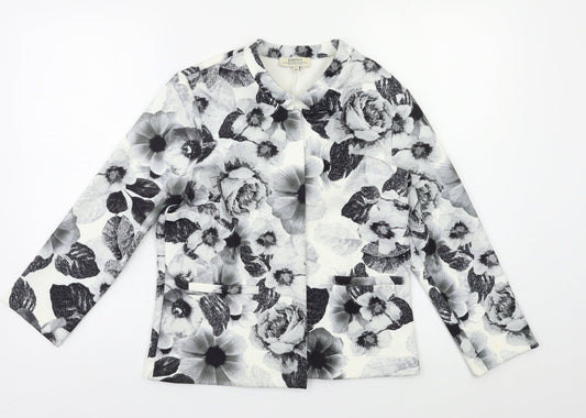 Papaya Womens Grey Floral  Jacket Blazer Size 10