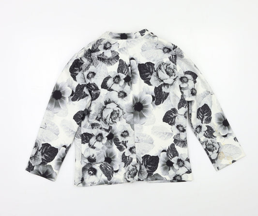 Papaya Womens Grey Floral  Jacket Blazer Size 10