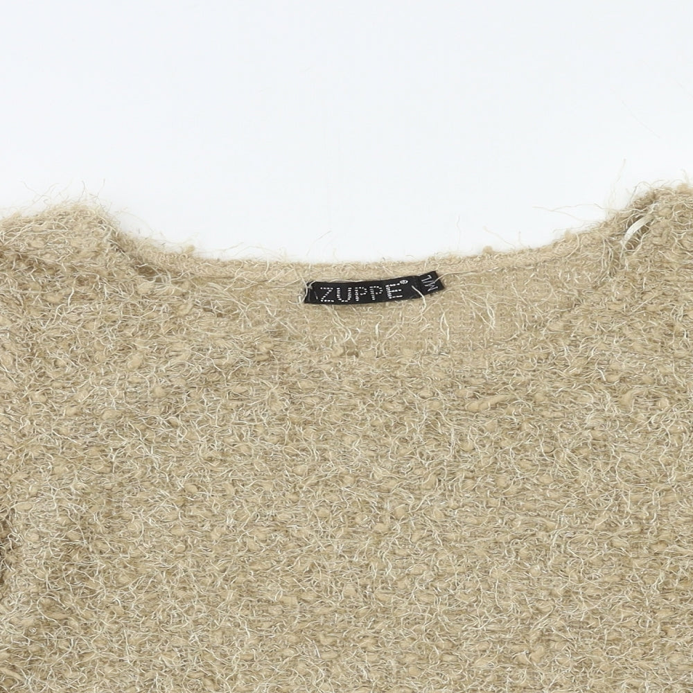 Womens UK Size M Zuppe Beige Pullover Jumper
