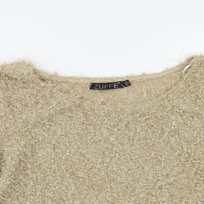 Womens UK Size M Zuppe Beige Pullover Jumper