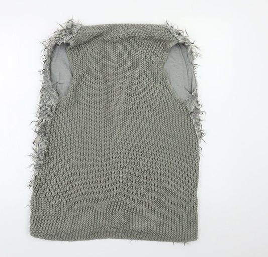 Primark Womens Grey   Gilet Poncho Size 12