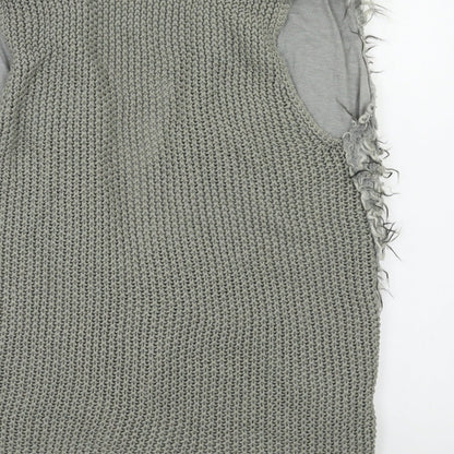 Primark Womens Grey   Gilet Poncho Size 12