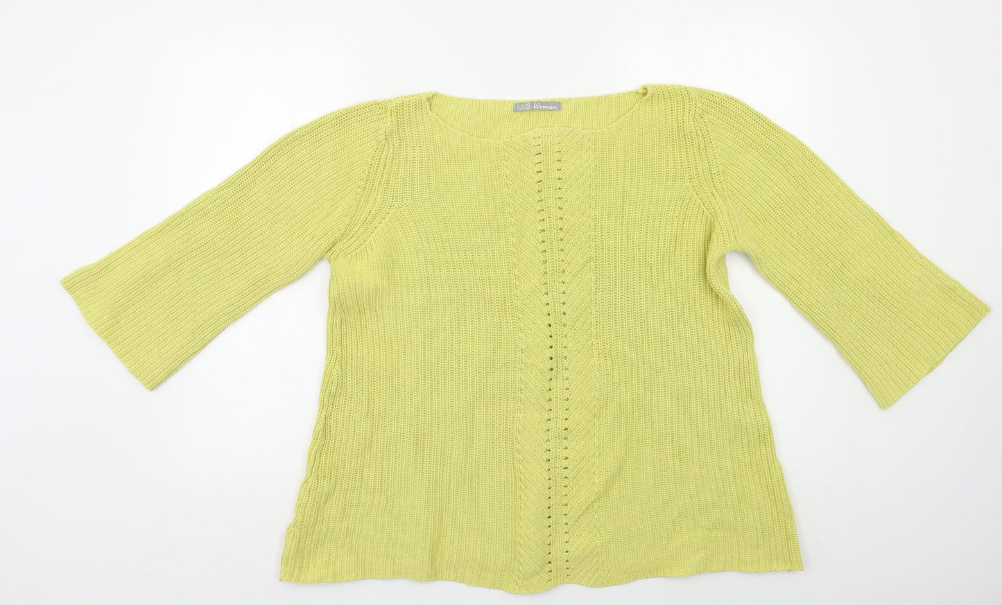 Womens UK Size L M&S Yellow Pullover Jumper