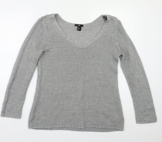 Womens UK Size S H&M Grey Pullover Jumper