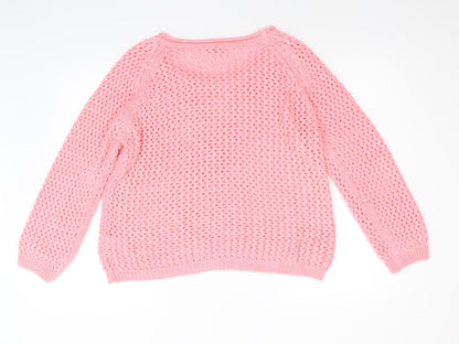 Womens UK Size L H&M Pink Pullover Jumper