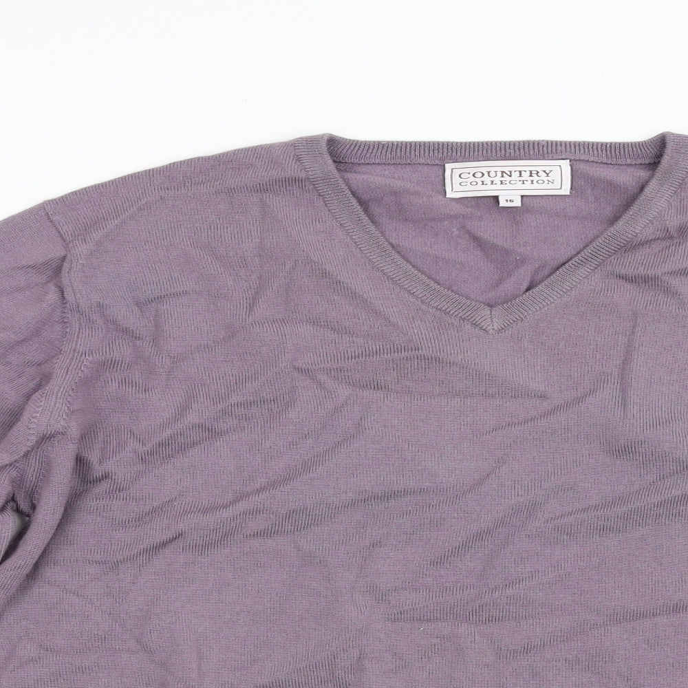 Womens UK Size 16 Country Collection Purple Pullover Jumper