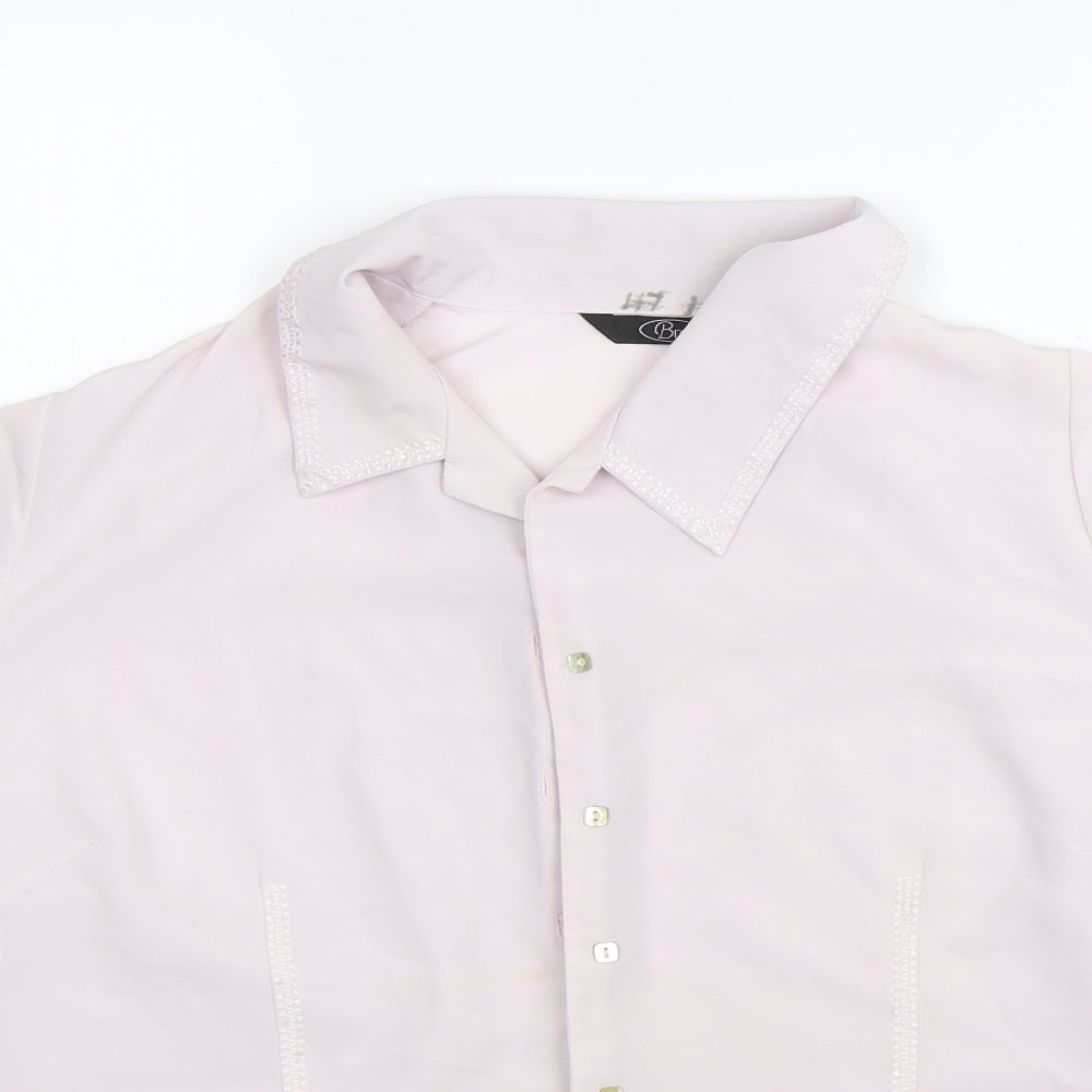 Womens UK Size 18 BM Collection Purple Basic Button-Up