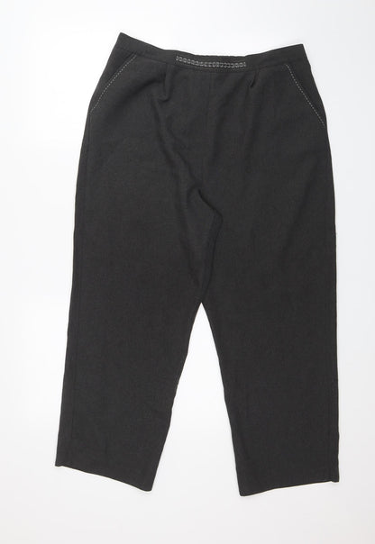 BM Collection Womens Grey   Chino Trousers Size 16 L24 in