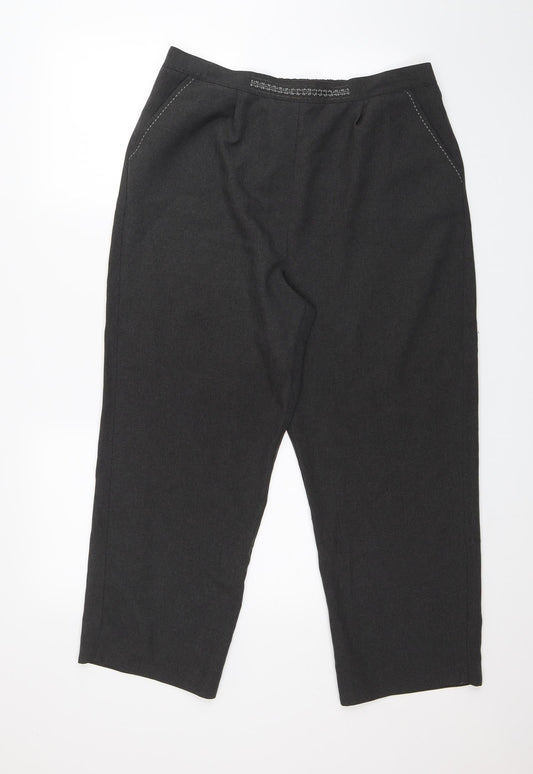BM Collection Womens Grey   Chino Trousers Size 16 L24 in